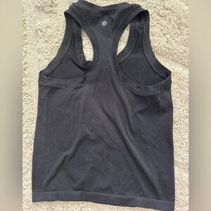 Athleta Black Racerback Tank Top with Subtle Silver Speckle